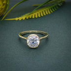 Bezel Set Solitaire Round Lab Grown Diamond Engagement Ring - JBR Jeweler