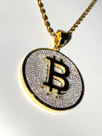 Bitcoin iced out pendants | Bitcoin Moissanite iced out pendant - JBR Jeweler