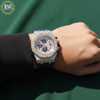 Blue Belt VVS Moissanite Bust Down Wrist Watch For Men
