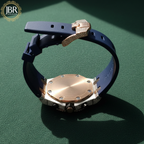 Blue Belt VVS Moissanite Bust Down Wrist Watch For Men