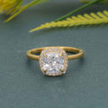 Bold Cushion Lab Grown Diamond Solitaire Halo Ring - JBR Jeweler
