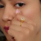 Bold Cushion Moissanite Diamond Solitaire Halo Ring - JBR Jeweler