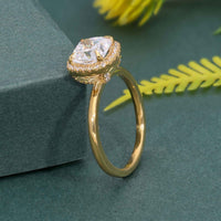 Bold Cushion Lab Grown Diamond Solitaire Halo Ring