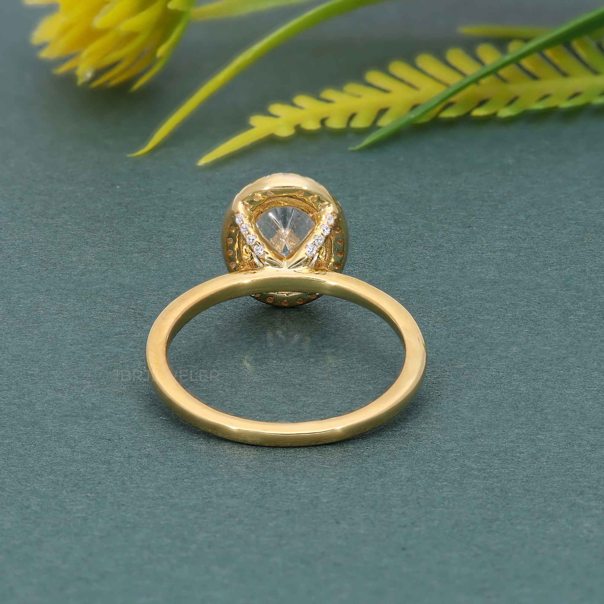Bold Oval Moissanite Diamond Solitaire Halo Ring - JBR Jeweler