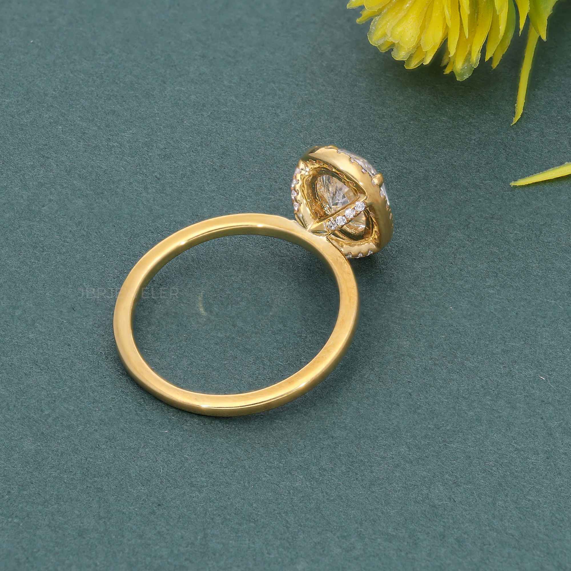 Bold Oval Moissanite Diamond Solitaire Halo Ring - JBR Jeweler