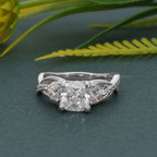 Bouquet Cushion Moissanite Diamond Engagement Ring - JBR Jeweler