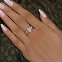 Bouquet Pear Moissanite  Diamond Engagement Ring