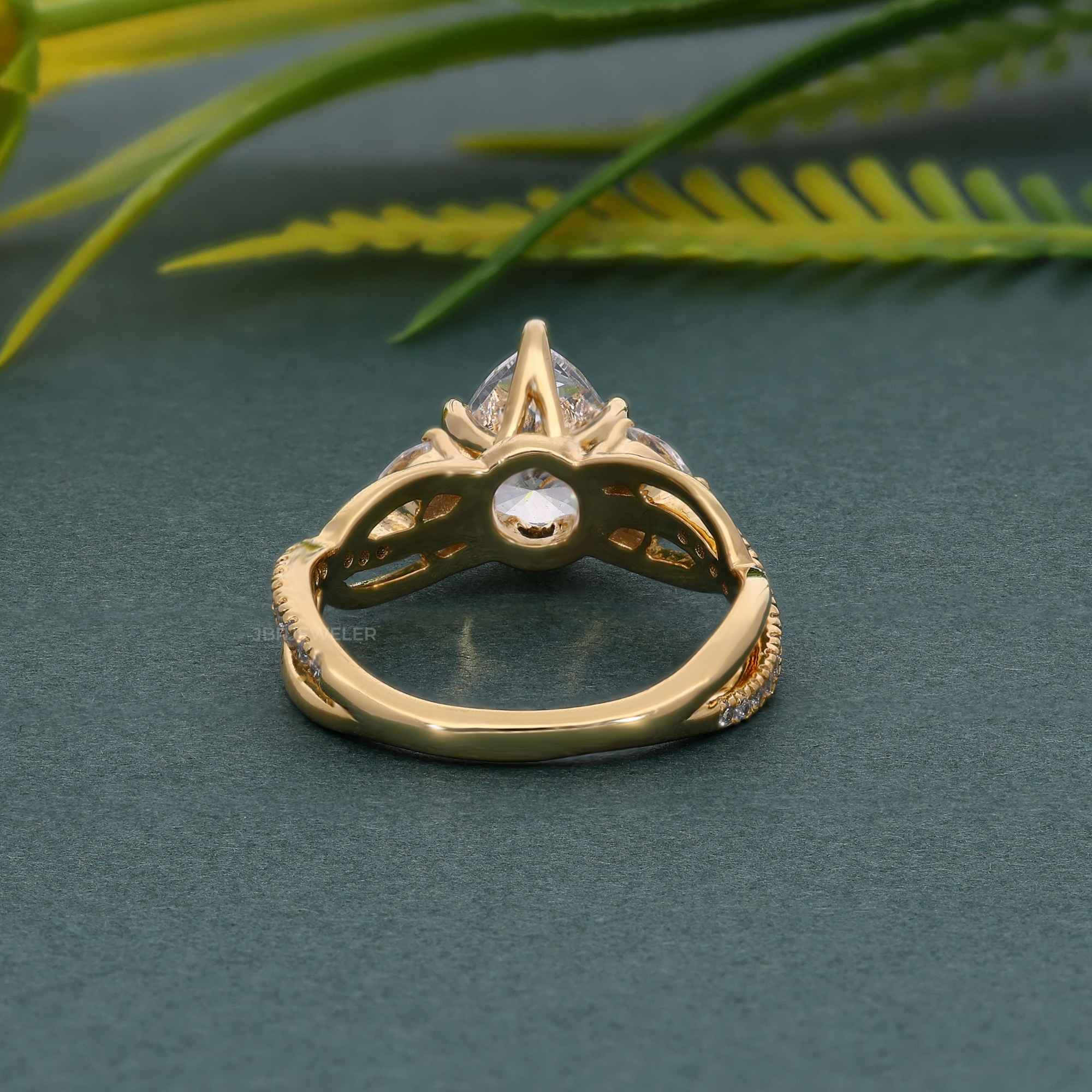 Bouquet Pear Moissanite  Diamond Engagement Ring - JBR Jeweler