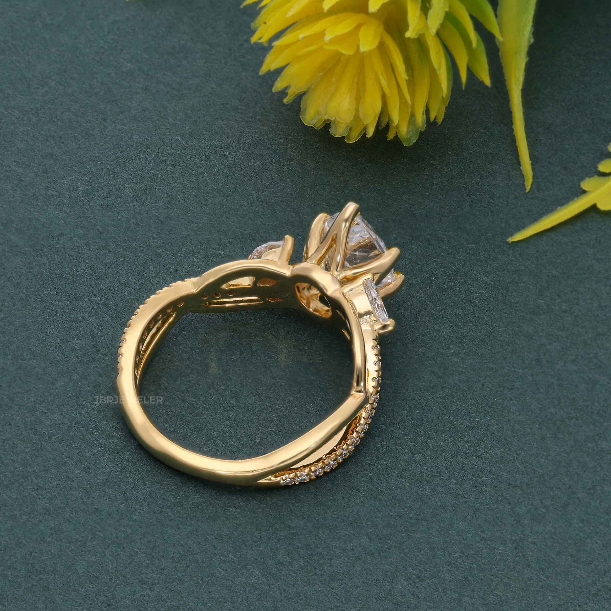 Bouquet Pear Moissanite  Diamond Engagement Ring - JBR Jeweler