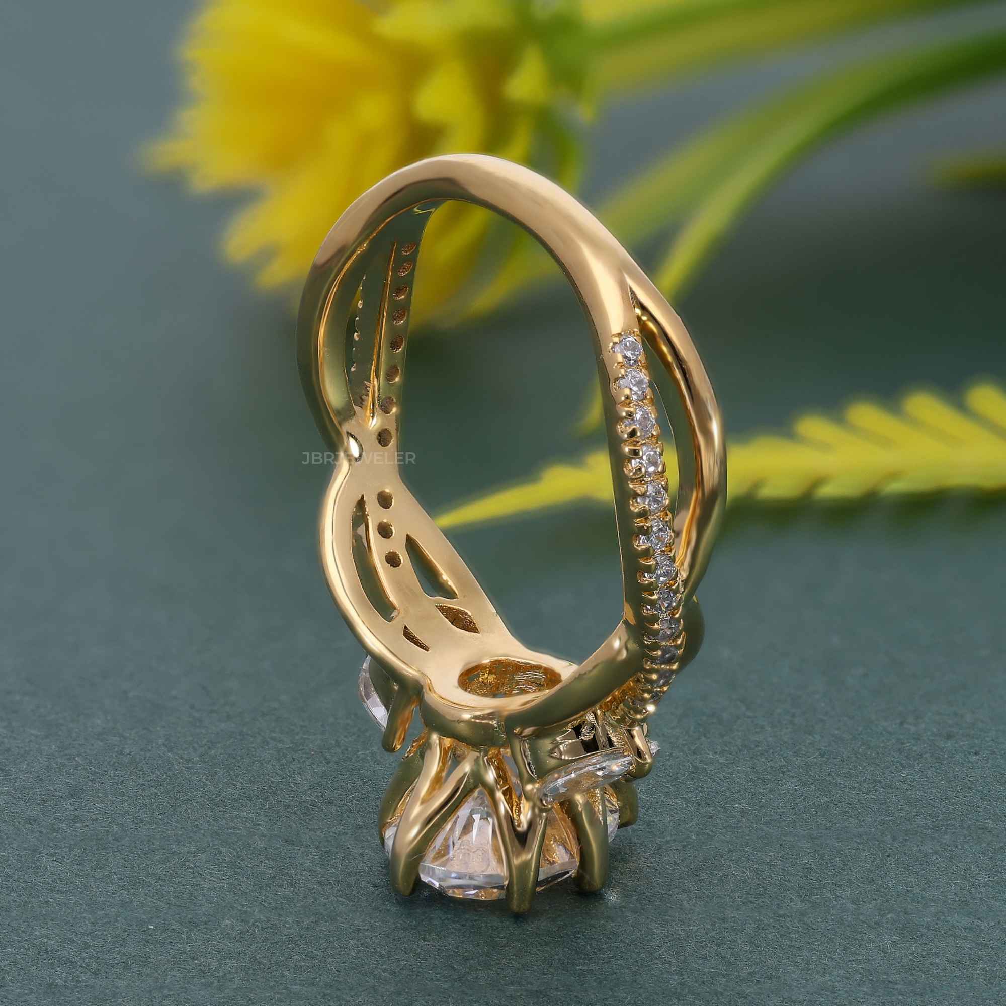 Bouquet Pear Moissanite  Diamond Engagement Ring - JBR Jeweler
