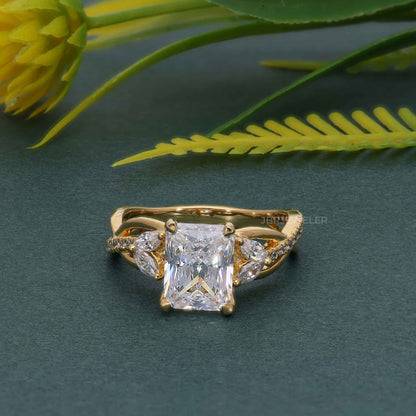 Bouquet Radiant Lab Grown Diamond Engagement Ring