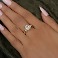 Bouquet Radiant Moissanite  Diamond Engagement Ring