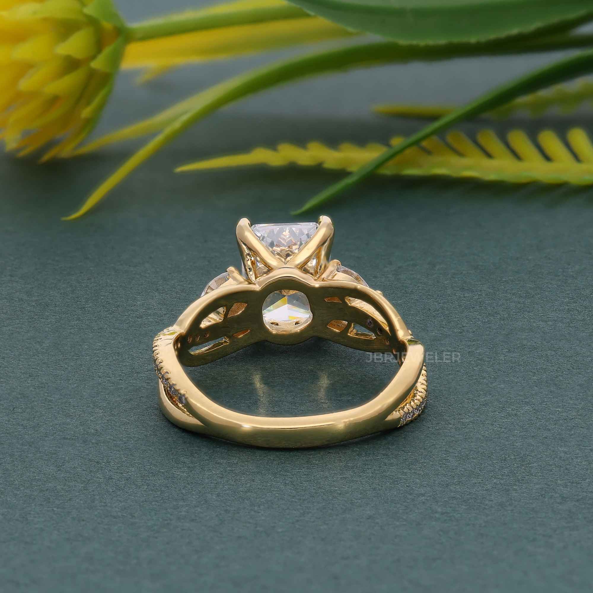 Bouquet Radiant Moissanite  Diamond Engagement Ring - JBR Jeweler