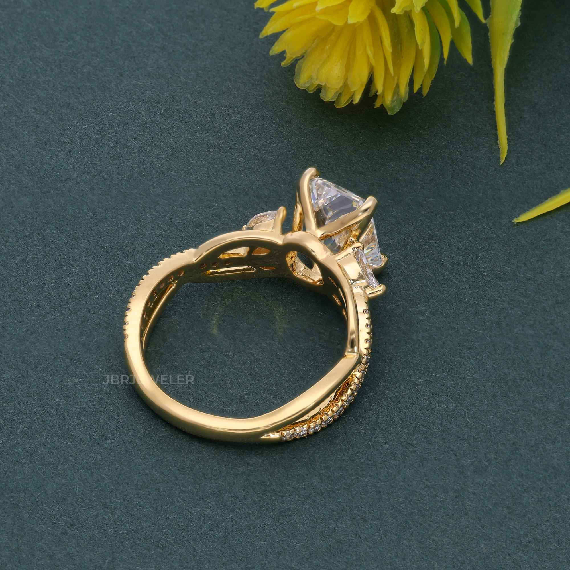 Bouquet Radiant Moissanite  Diamond Engagement Ring - JBR Jeweler