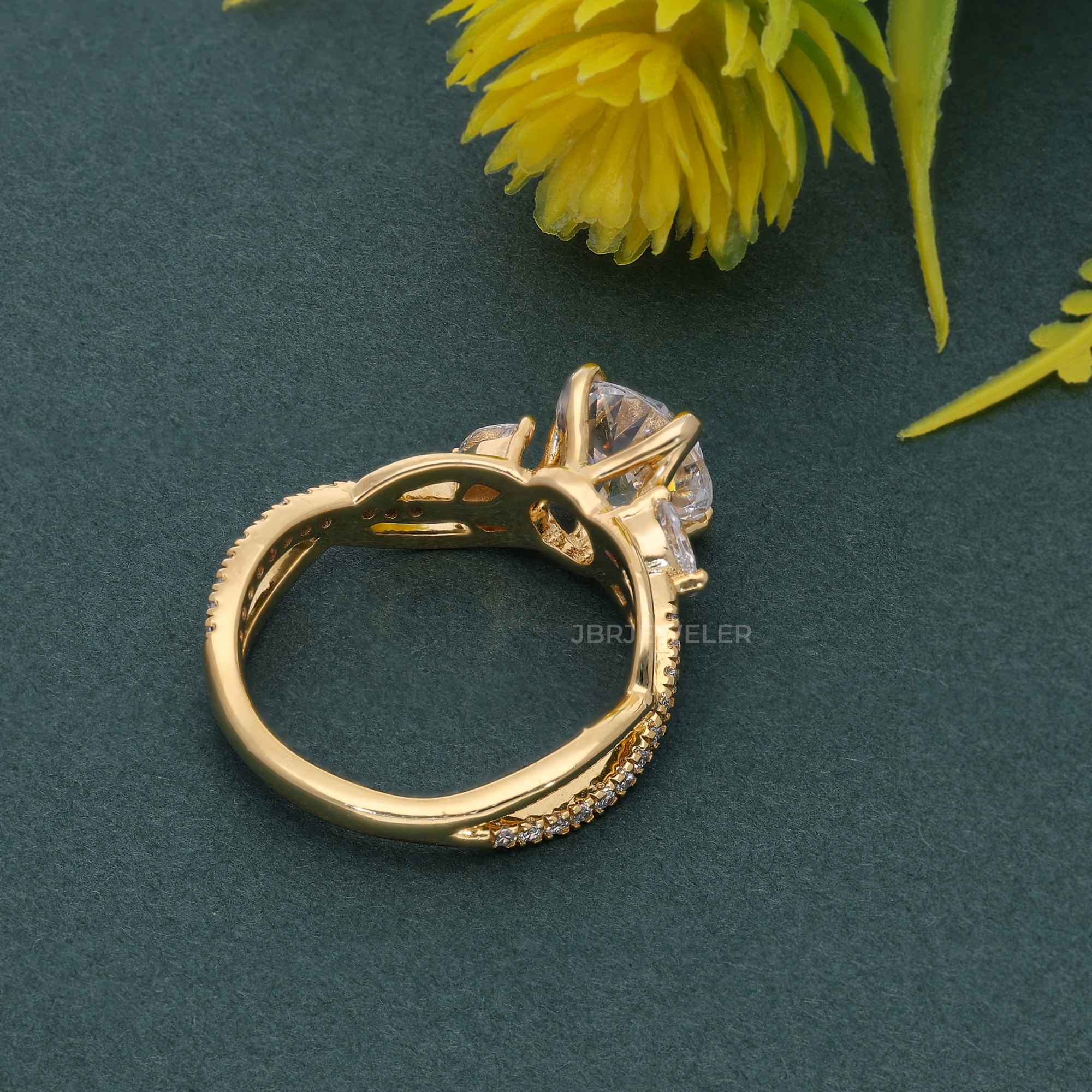 Bouquet Round Lab Grown Diamond Engagement Ring - JBR Jeweler