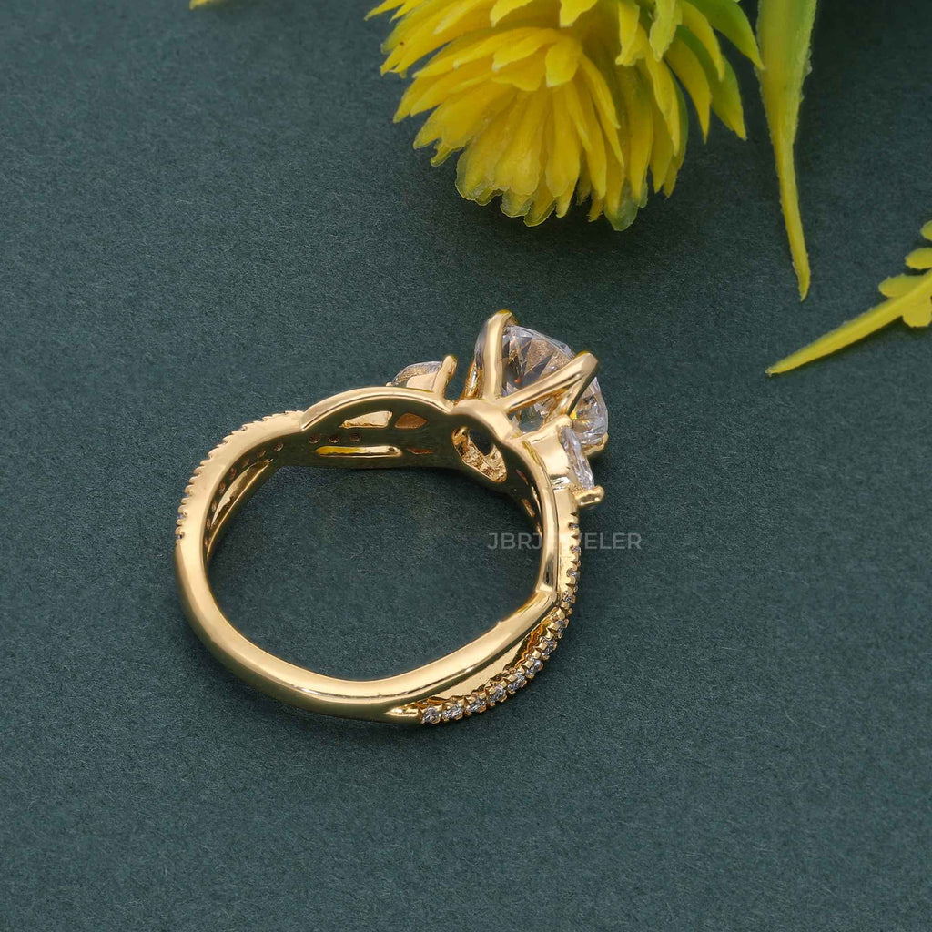 Bouquet Round Moissanite  Diamond Engagement Ring - JBR Jeweler