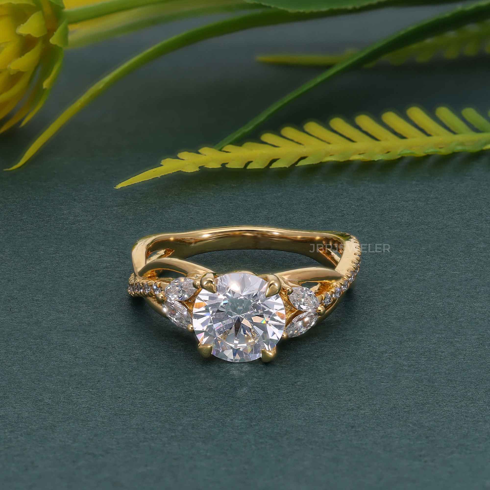 Bouquet Round Lab Grown Diamond Engagement Ring - JBR Jeweler