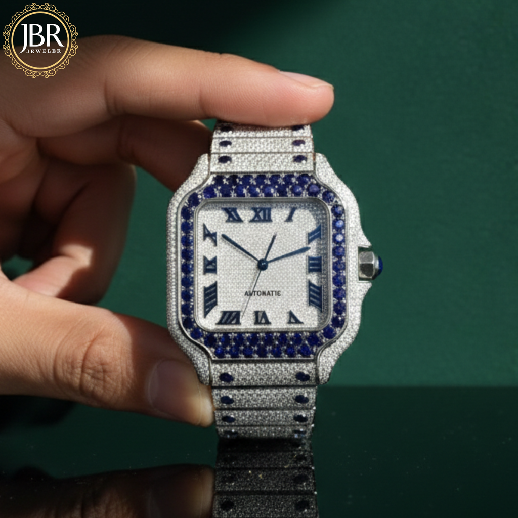 Buy Stainless Steel Hip Hop Bezel Diamond VVS Moissanite Watch