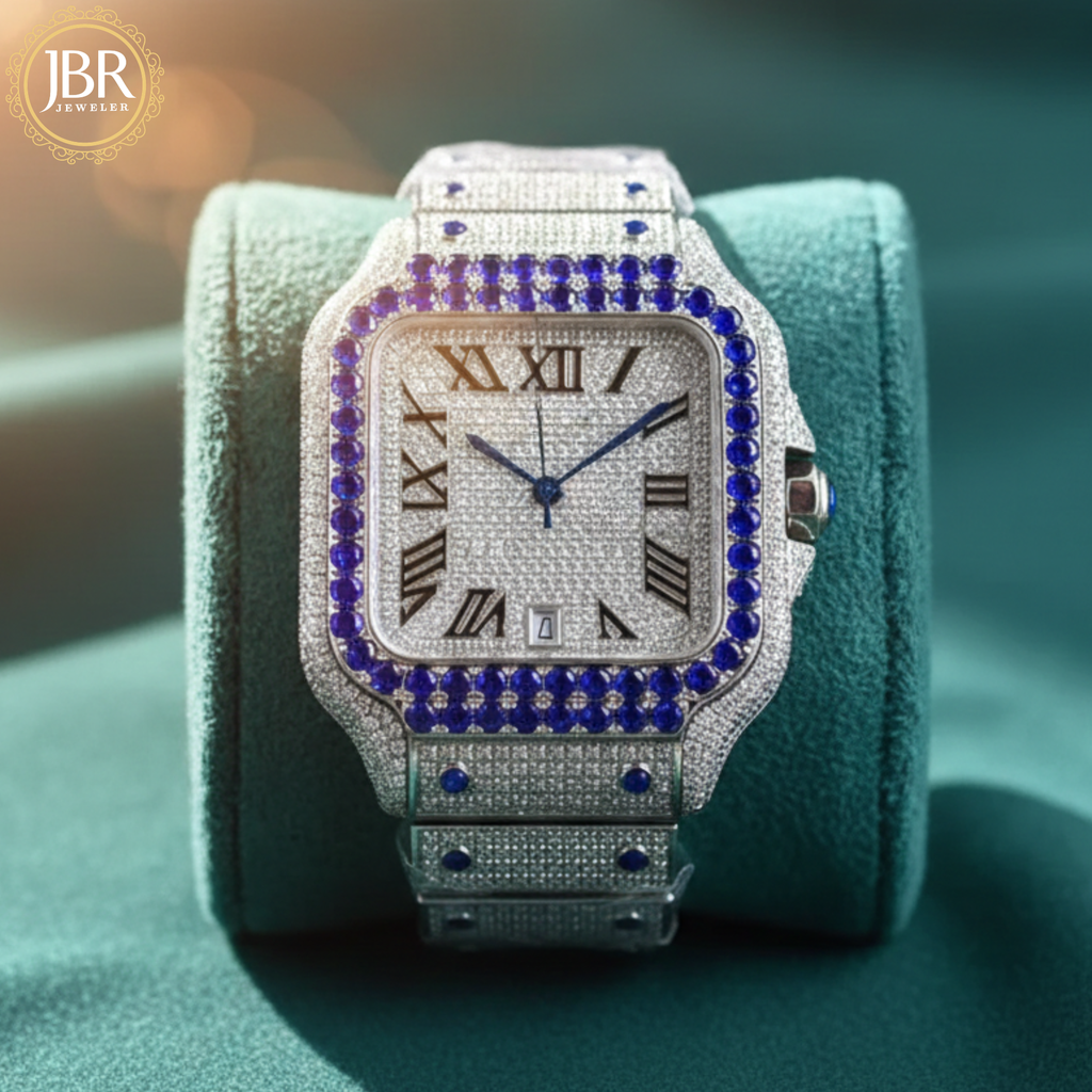 Buy Stainless Steel Hip Hop Bezel Diamond VVS Moissanite Watch