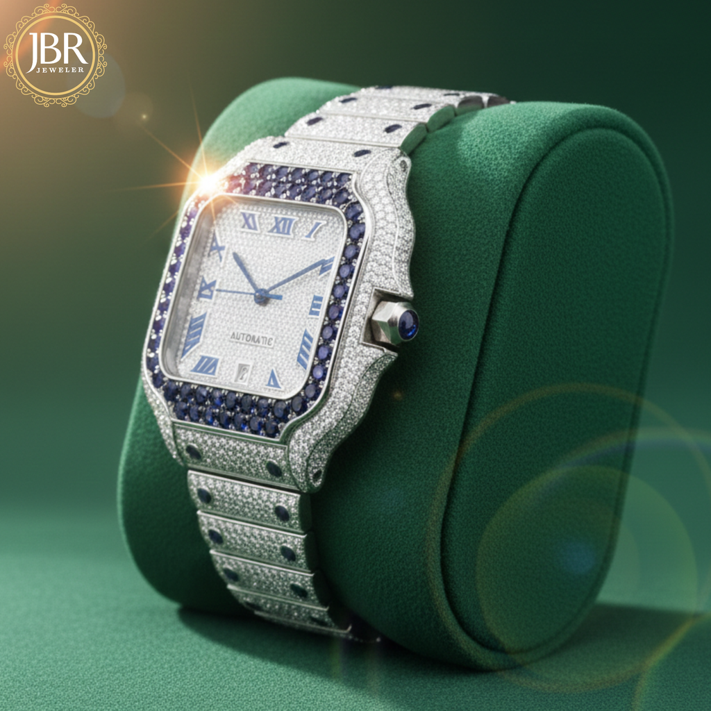 Buy Stainless Steel Hip Hop Bezel Diamond VVS Moissanite Watch