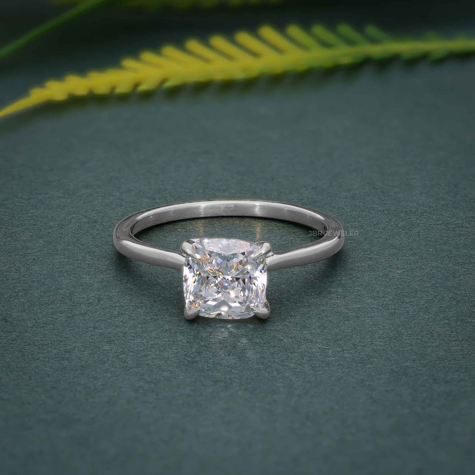 Cathedral Cushion Cut Moissanite Diamond Engagement Ring - JBR Jeweler