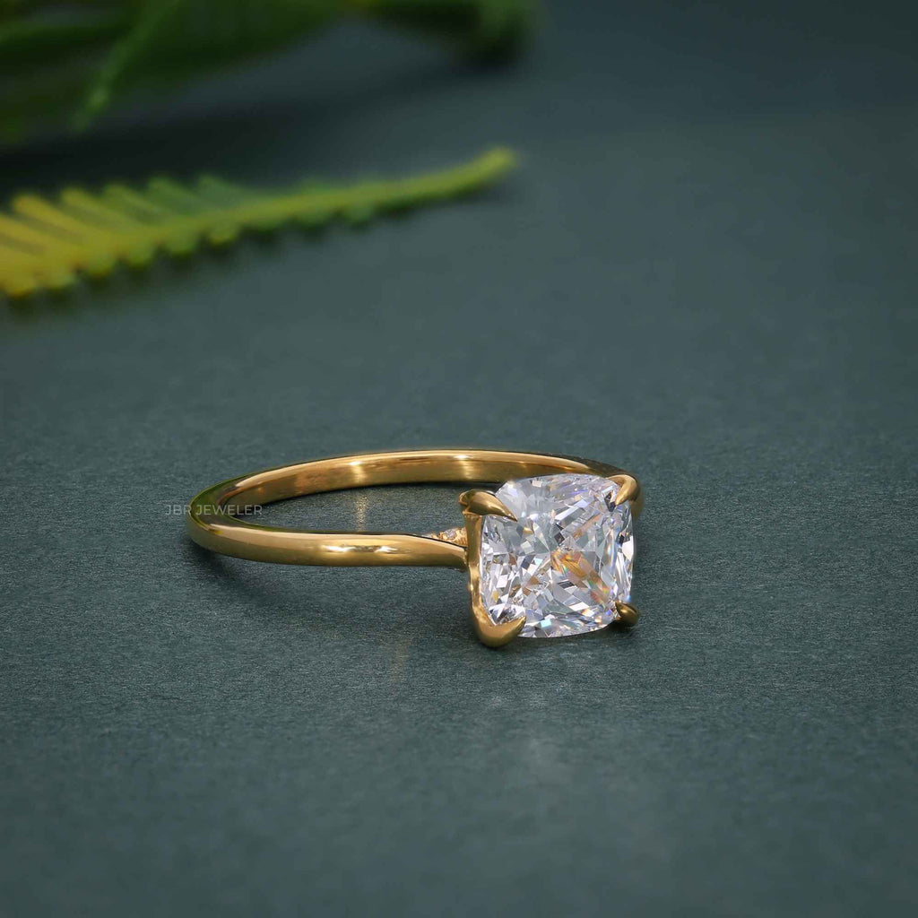 Cathedral Cushion Cut Moissanite Diamond Engagement Ring - JBR Jeweler