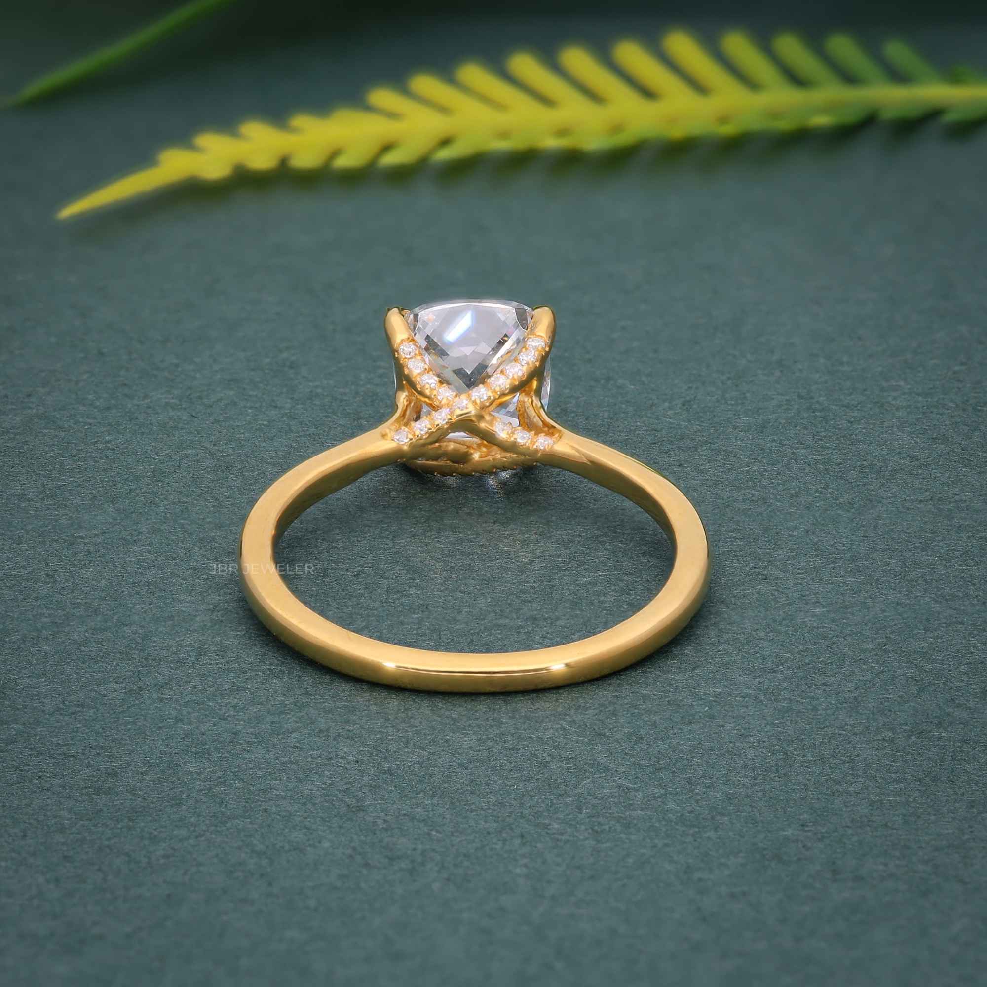 Cathedral Cushion Cut Lab Grown Diamond Engagement Ring JBR Jeweler