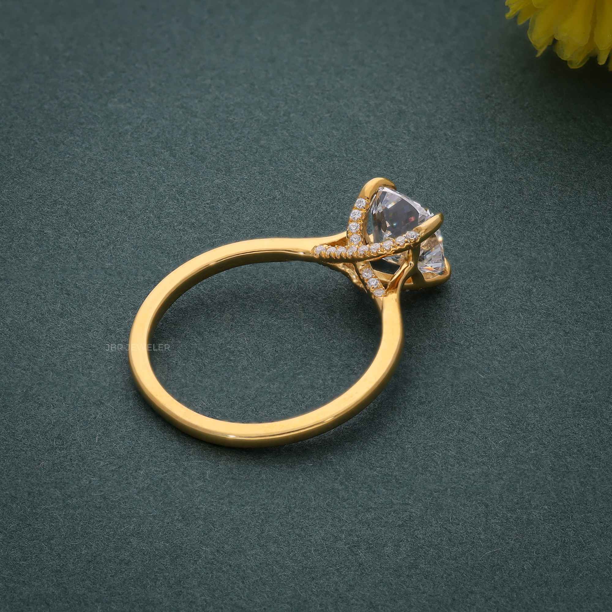 Cathedral Cushion Cut Moissanite Diamond Engagement Ring - JBR Jeweler