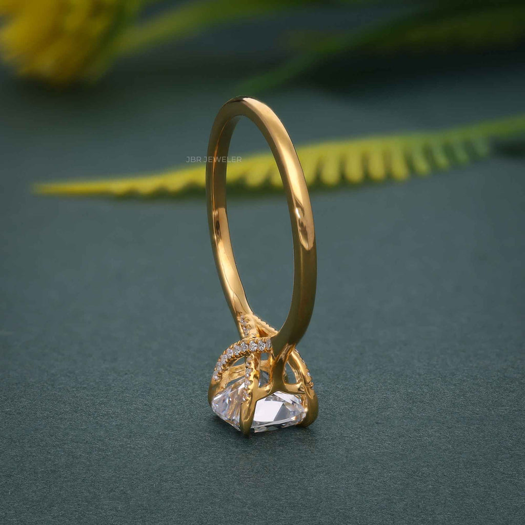 Cathedral Cushion Cut Moissanite Diamond Engagement Ring - JBR Jeweler