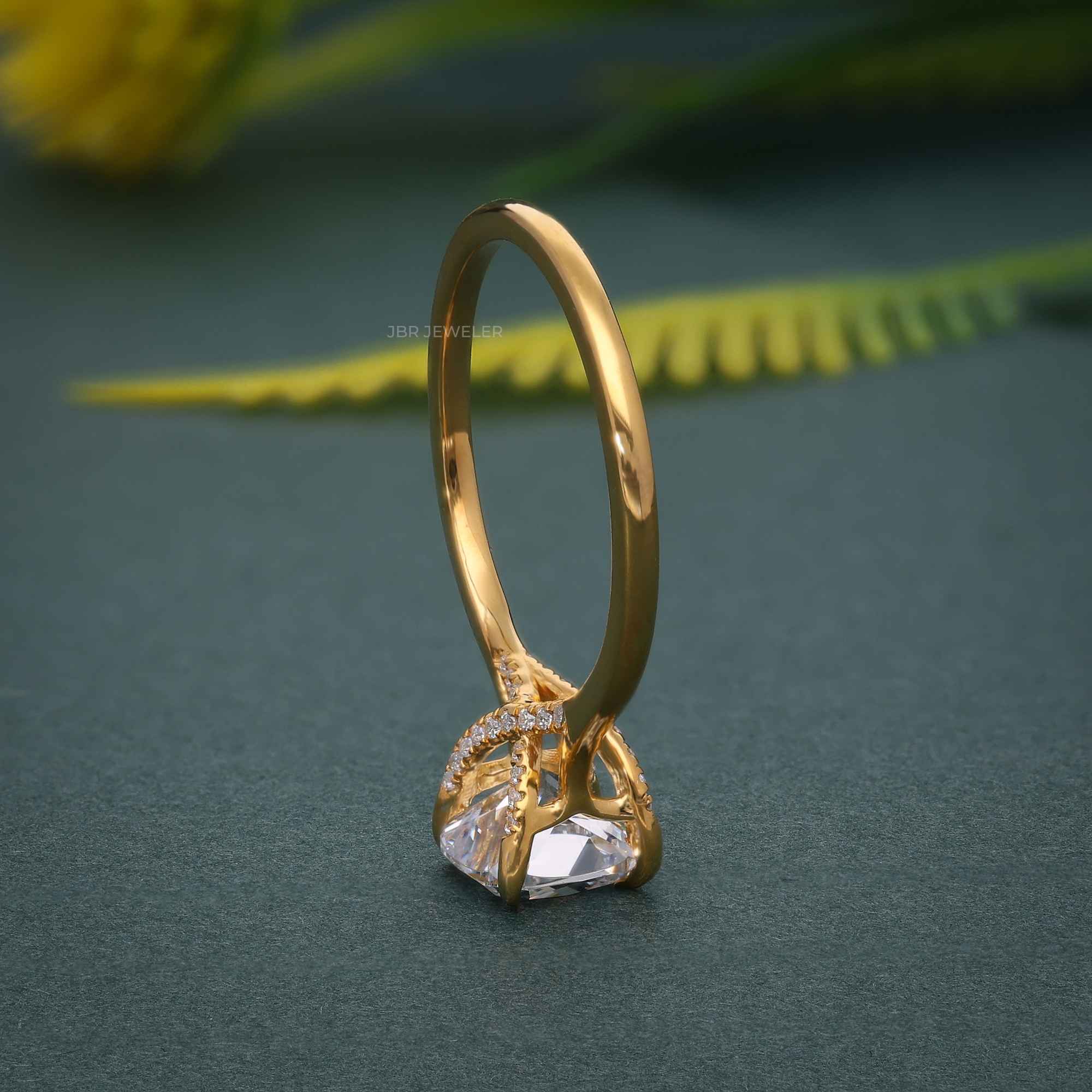 Cathedral Cushion Cut Moissanite Diamond Engagement Ring - JBR Jeweler