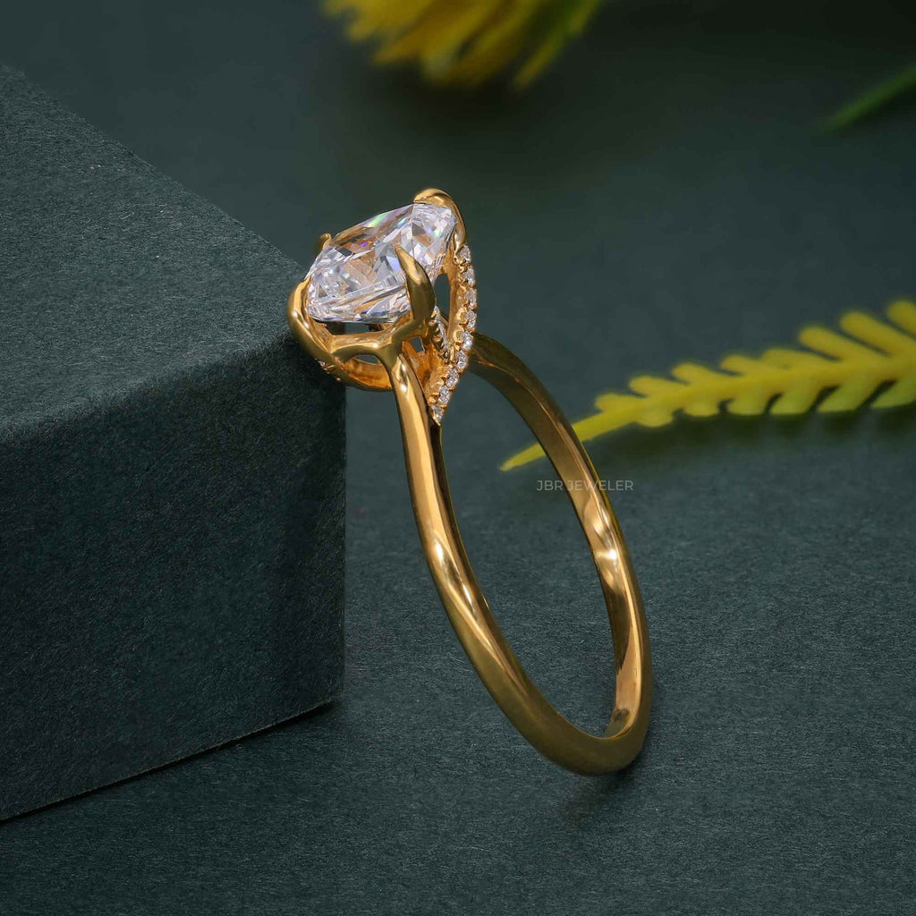 Cathedral Cushion Cut Moissanite Diamond Engagement Ring - JBR Jeweler