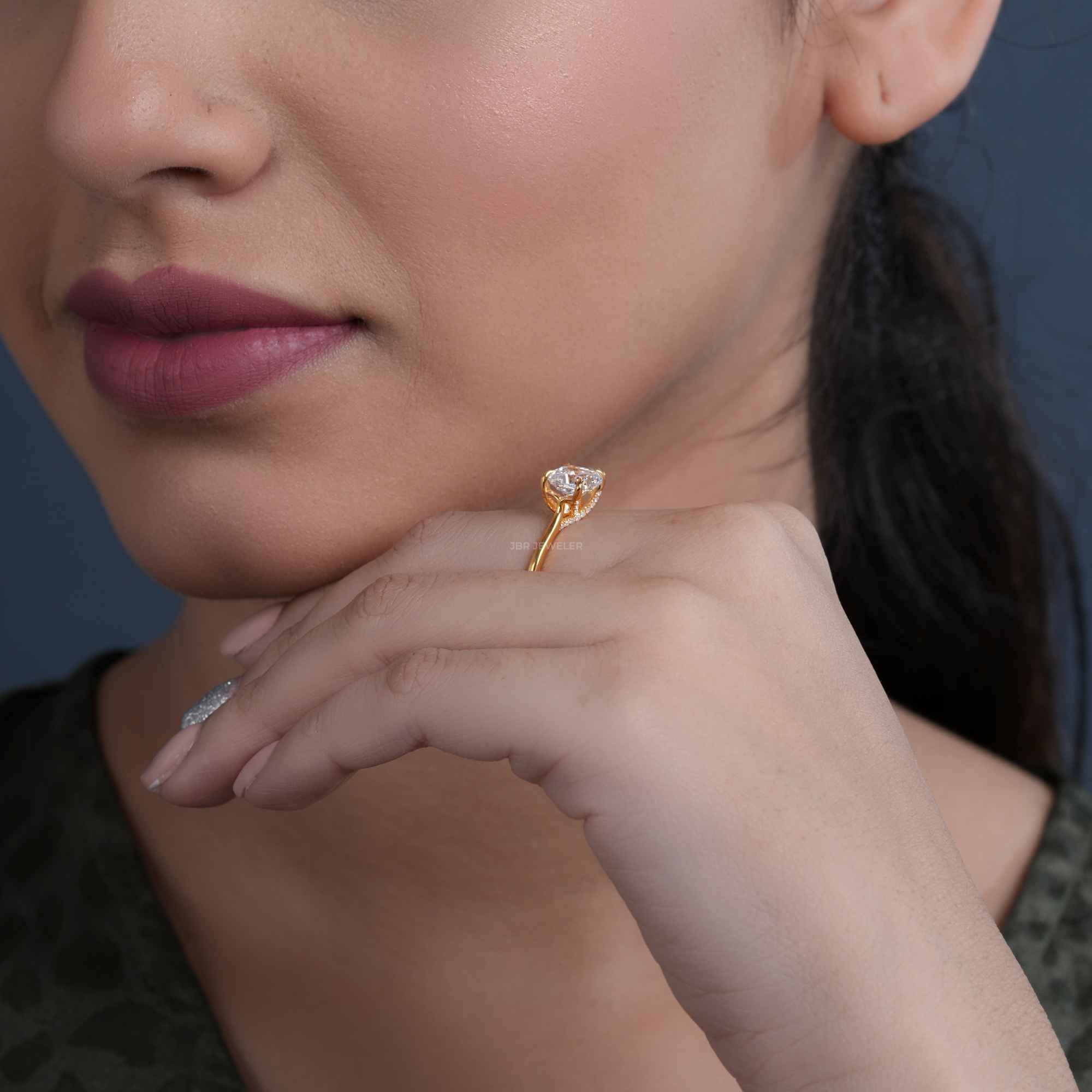 Cathedral Cushion Cut Moissanite Diamond Engagement Ring - JBR Jeweler