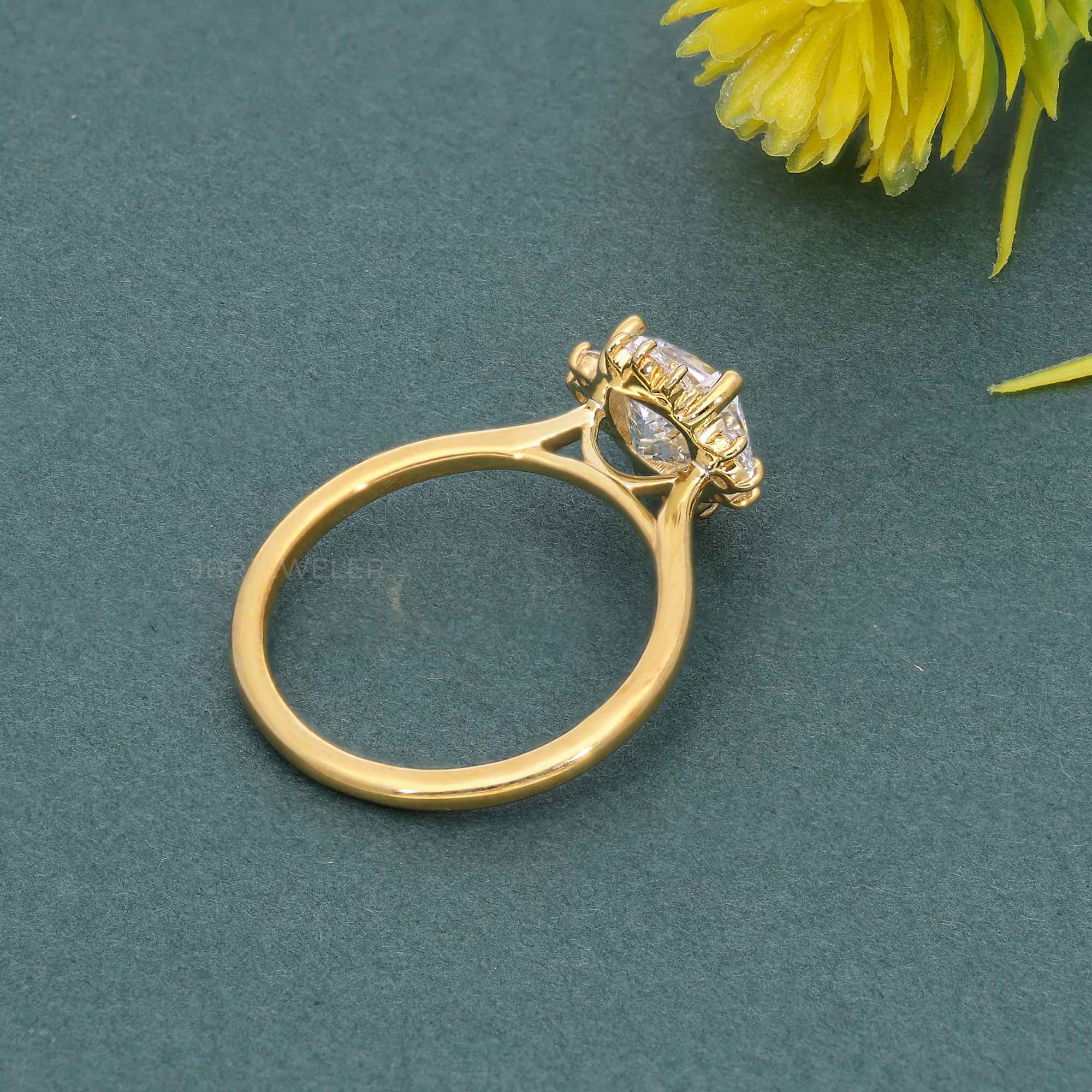Cathedral Cushion Cut Moissanite Halo Diamond Engagement Ring - JBR Jeweler