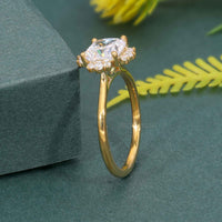 Cathedral Cushion Cut Lab Grown Halo Diamond Engagement Ring