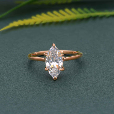 Cathedral Marquise Cut Lab Grown Diamond Engagement Ring