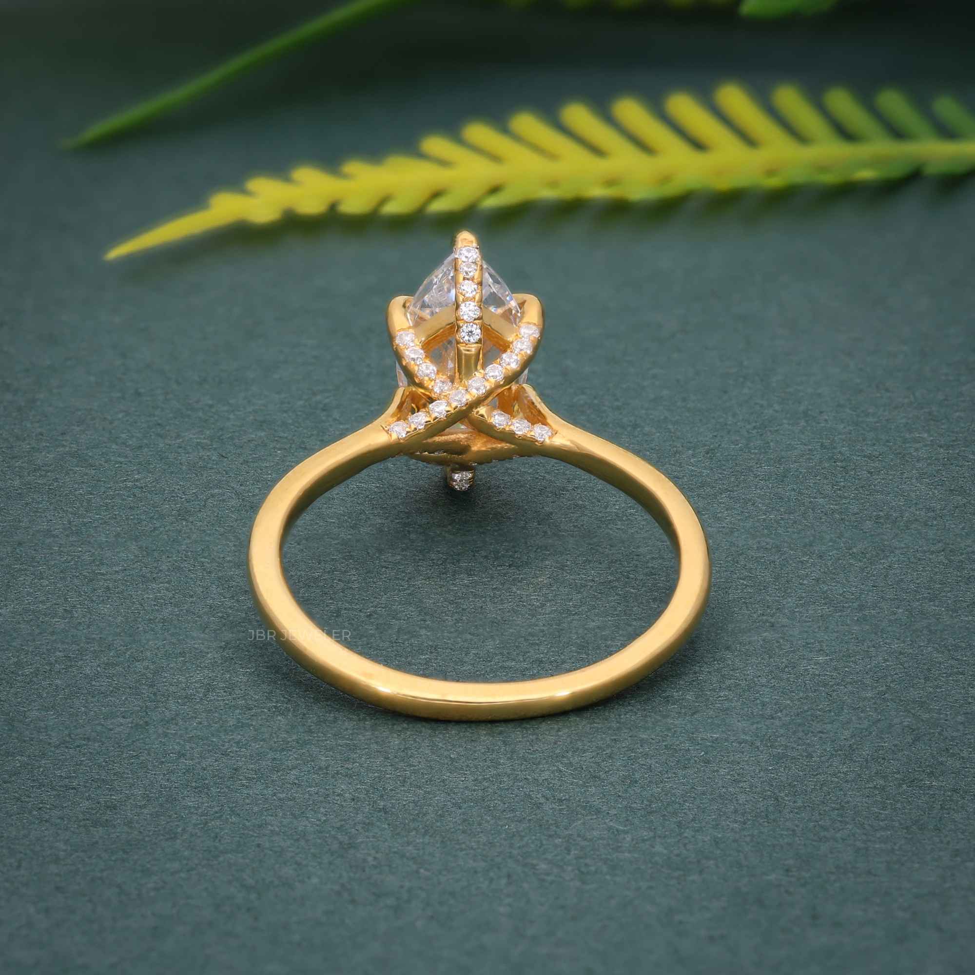 Cathedral Marquise Cut Moissanite Diamond Engagement Ring - JBR Jeweler