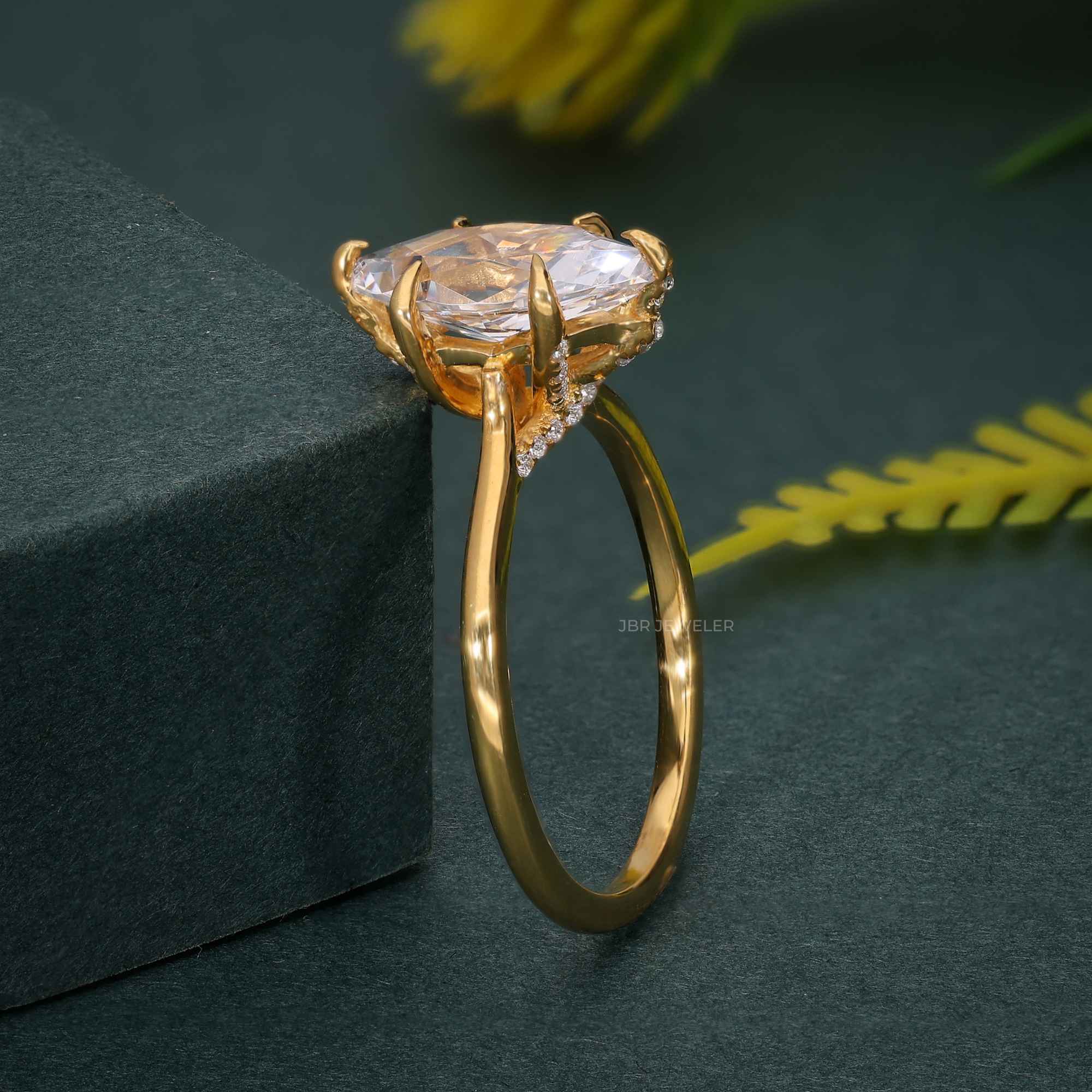 Cathedral Marquise Cut Moissanite Diamond Engagement Ring - JBR Jeweler