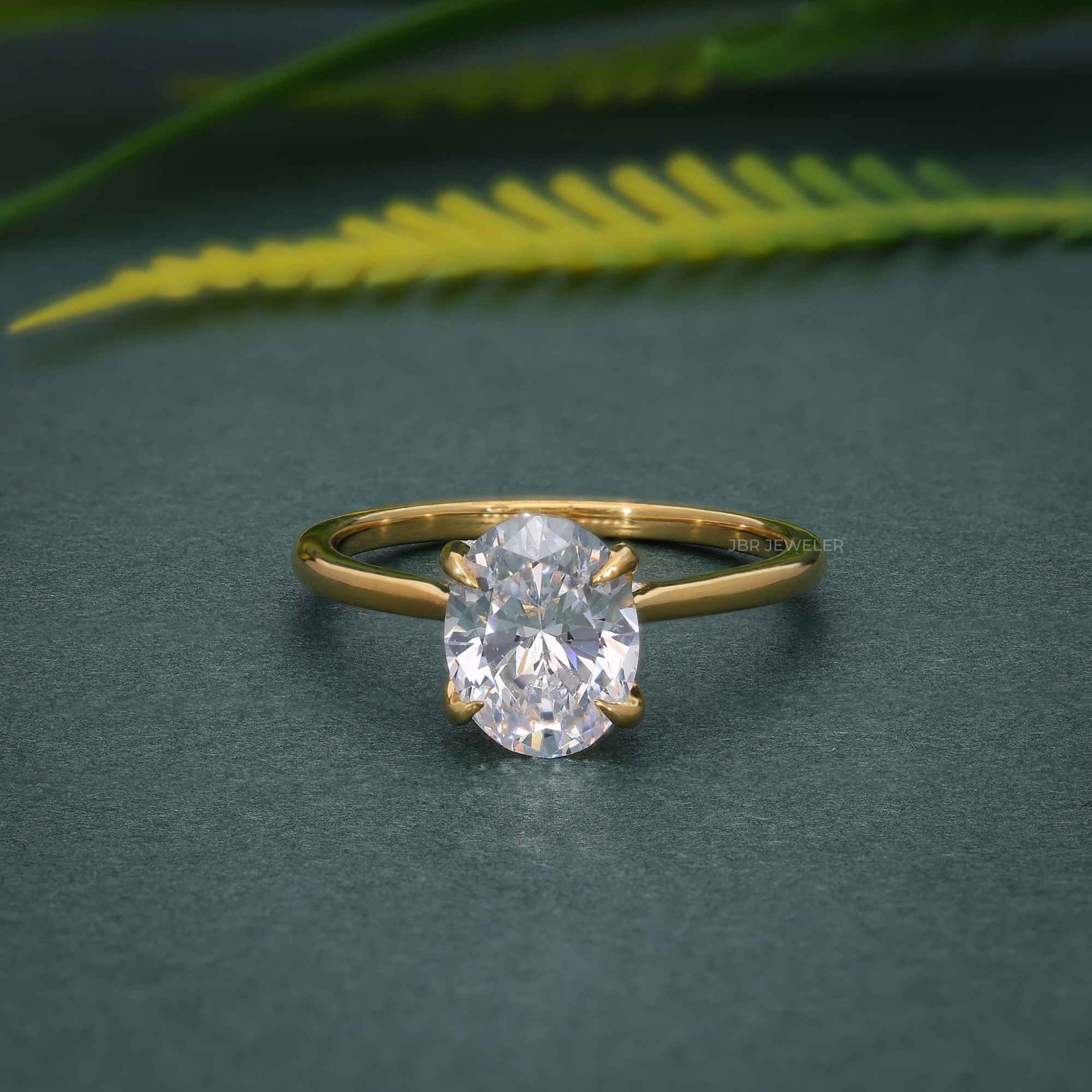 Cathedral Oval Cut Lab Grown Diamond Engagement Ring