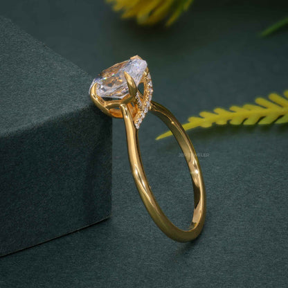 Cathedral Oval Cut Lab Grown Diamond Engagement Ring