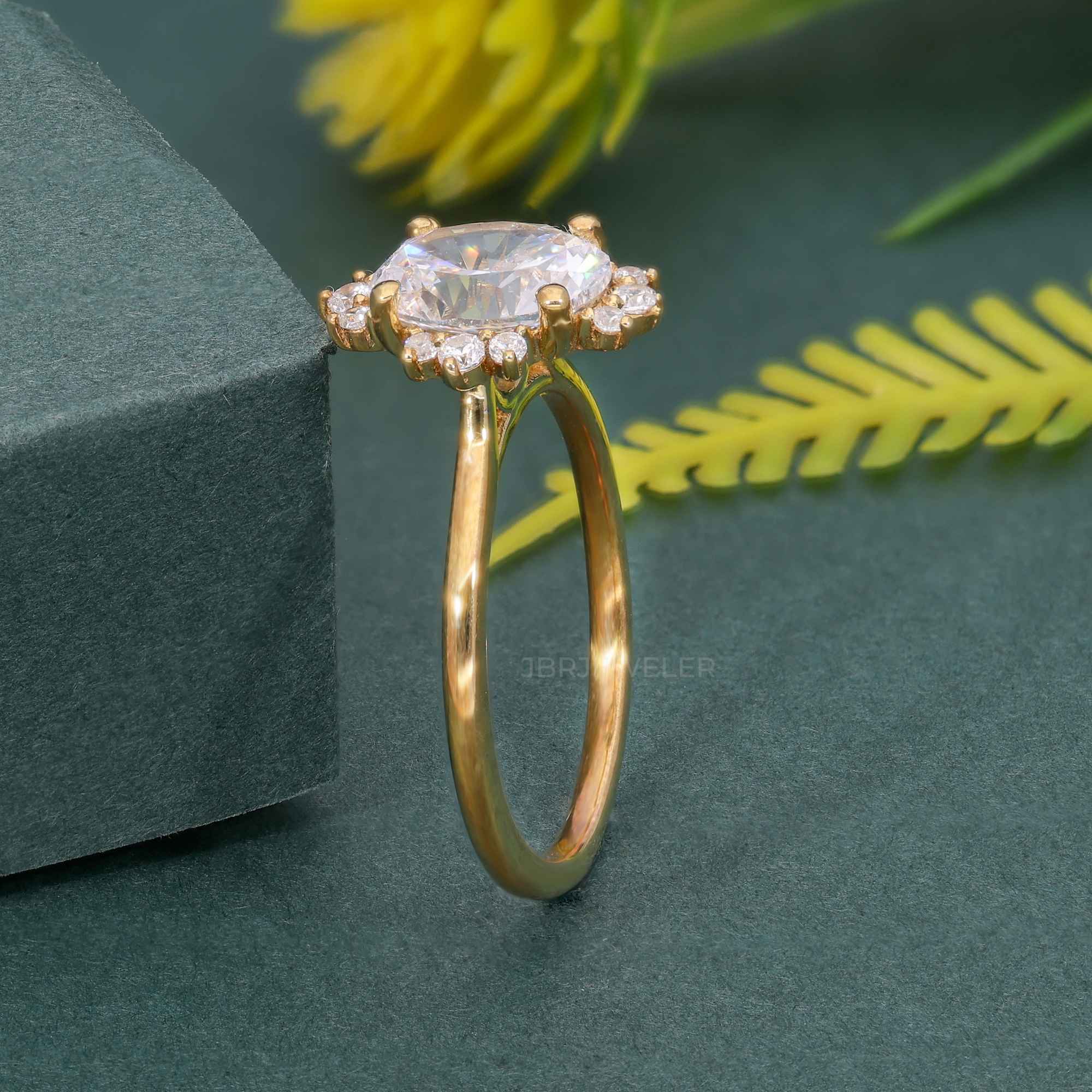 Cathedral Oval Cut Lab Grown Halo Diamond Engagement Ring - JBR Jeweler