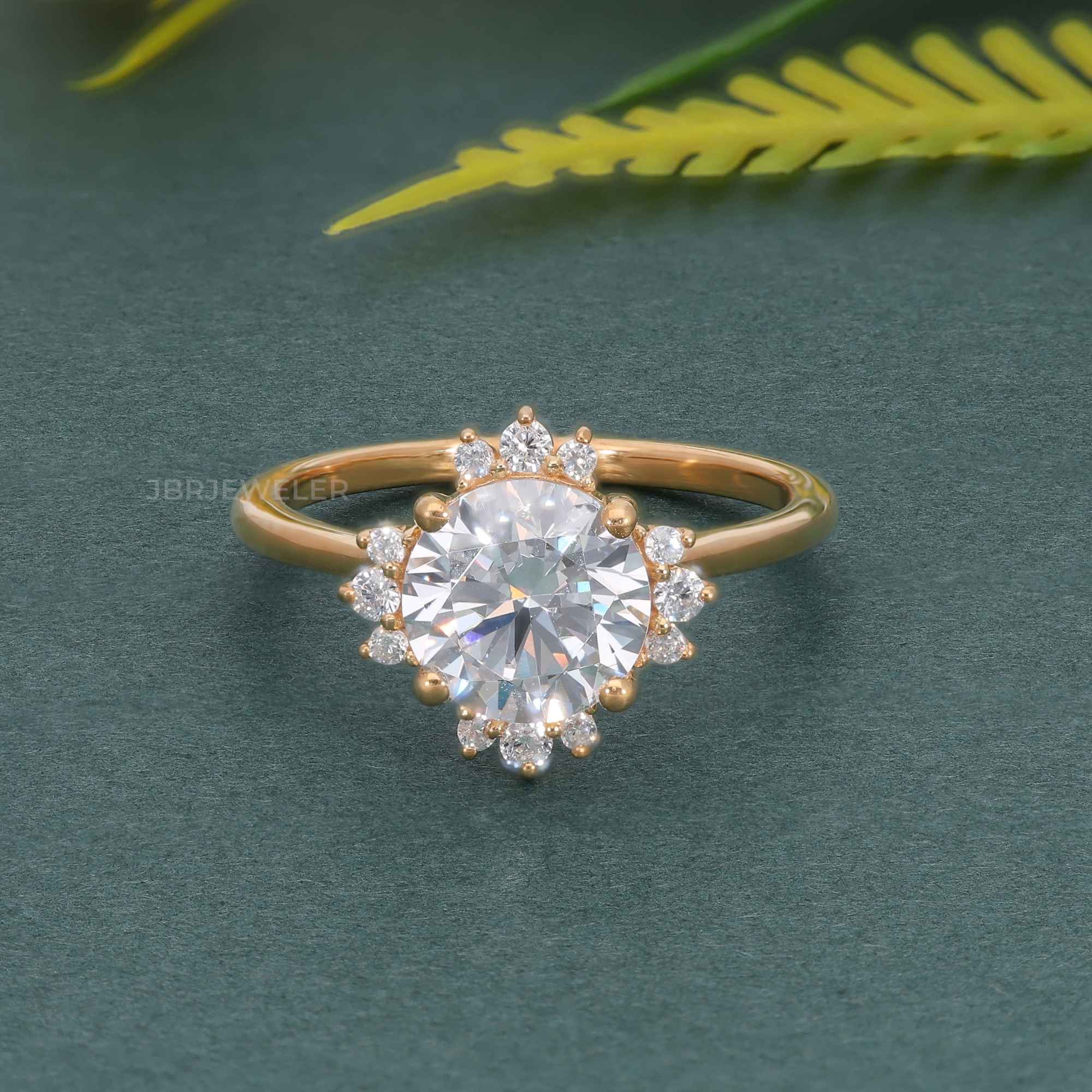 Cathedral Round Cut Lab Grown Halo Diamond Engagement Ring - JBR Jeweler