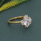 Cathedral Round Cut Moissanite Halo Diamond Engagement Ring - JBR Jeweler