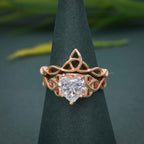 Celtic Irish Style Heart Cut Lab Grown Diamond Bridal Set Ring - JBR Jeweler