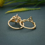 Celtic Knot Marquise Cut Moissanite Diamond Bridal Set Ring - JBR Jeweler