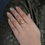 Celtic Knot Marquise Cut Moissanite Diamond Bridal Set Ring - JBR Jeweler