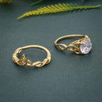 Celtic Knot Round Cut Moissanite Diamond Bridal Set Ring - JBR Jeweler