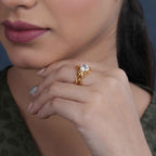 Celtic Knot Round Cut Moissanite Diamond Bridal Set Ring - JBR Jeweler