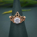 Celtic Knot Round Cut CVD Diamond Bridal Set Ring - JBR Jeweler