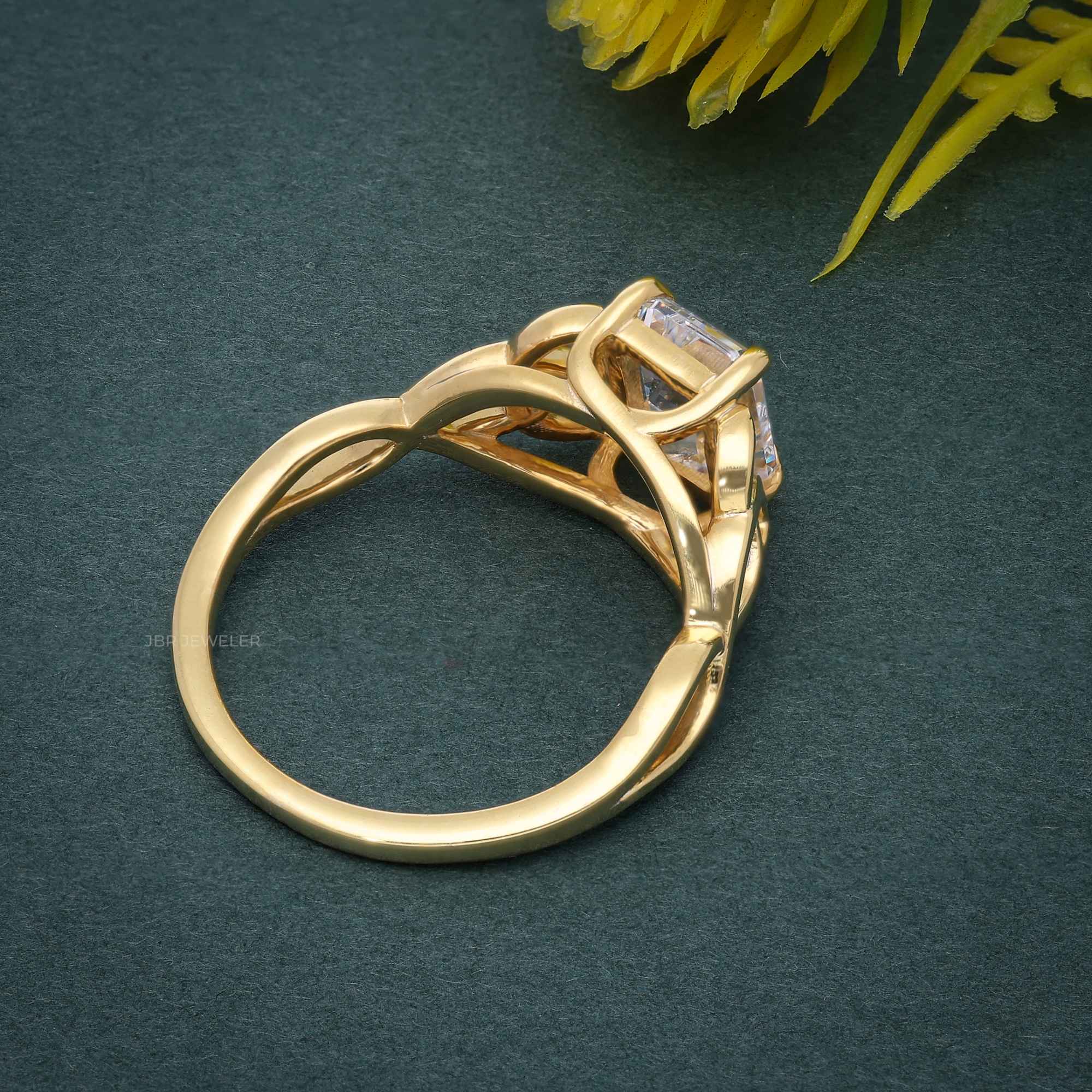 Entwined Celtic Emarald Lab Grown Diamond Engagement Ring - JBR Jeweler