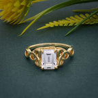 Celtic Emarald Moissanite Diamond Engagement Ring - JBR Jeweler